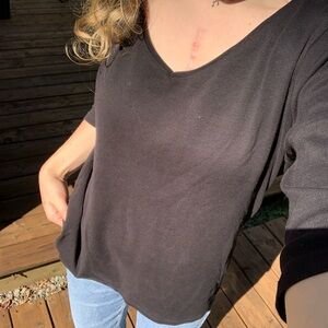 Seg’ments 3/4 Sleeves Black Shirt